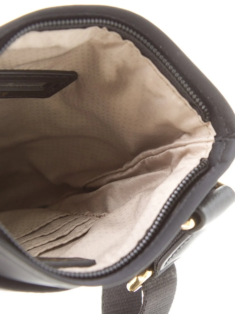 Tumi Black Nylon Crossbody Bag with Gold Hardware